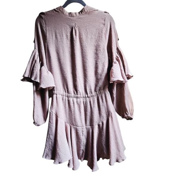 Flawless Women’s Ruffle Long Sleeve Mini Boho Dress Size S - Picture 3 of 10
